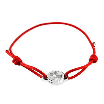 グッチ ブレスレット メンズ レディース ブランド GUCCI インターロッキング ロゴ A002MN JAAFV シルバー レッド アクセサリー A002MN-JAAFV-8166