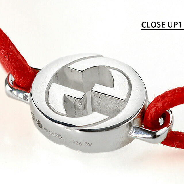 グッチ ブレスレット メンズ レディース ブランド GUCCI インターロッキング ロゴ A002MN JAAFV シルバー レッド アクセサリー A002MN-JAAFV-8166