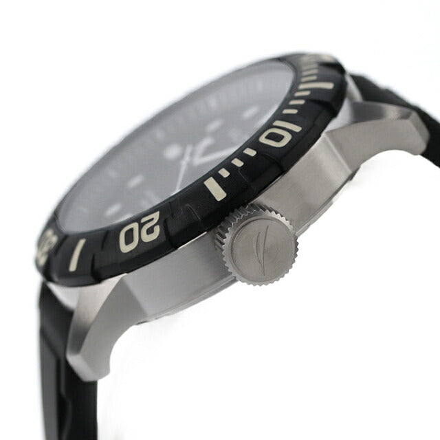ノーティカ NAUTICA メンズ 腕時計 100m防水 ブラック シリコンベルト 44mm A09600G NSR100 ジェリー A09600G