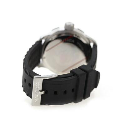 ノーティカ NAUTICA メンズ 腕時計 100m防水 ブラック シリコンベルト 44mm A09600G NSR100 ジェリー A09600G