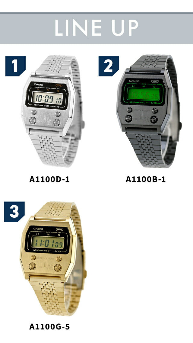 カシオ CASIO PREMIUM A1100 SILVER 腕時計 デジタル Casio Premium Vintage A1100 Series Watch in Silver | REVOLVE