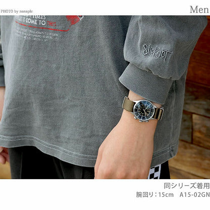 モントルロロイ ミリタリーウォッチ TYPE A-15 Elapsed watch クォーツ 電池式 腕時計 ブランド メンズ M.R.M.W. A15-02GN アナログ A15-02GN