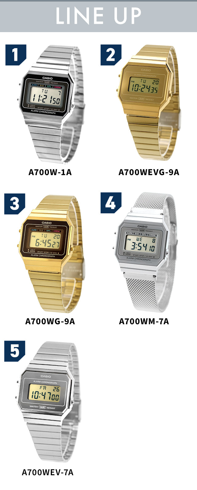 カシオ チープカシオ CASIO ヴィンテージ クォーツ 電池式 A700 海外モデル ユニセックス チプカシ メンズ レディース 腕時計 ブランド デジタル ブラック ゴールド ブラウン グレー 黒 選べるモデル おしゃれ 防水 かわいい プレゼント 実用的