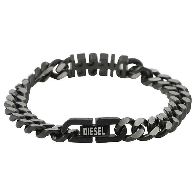 ディーゼル DIESEL DX1386040 ロゴ チェーン ブレスレット ステンレススチール ブラック/シルバー メンズ アクセサリー ABDE00199M