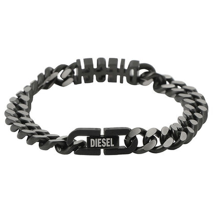ディーゼル DIESEL DX1386040 ロゴ チェーン ブレスレット ステンレススチール ブラック/シルバー メンズ アクセサリー ABDE00199M