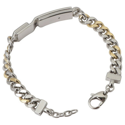 ディーゼル DIESEL DX1457931 ロゴ IDプレート チェーン ブレスレット ツートンカラー シルバー/ゴールド メンズ アクセサリー ABDE00201M