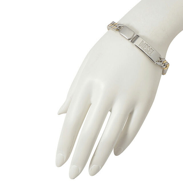 DIESEL チェーン ブレスレットコンビカラーメンズ DX1457931 DIESEL ブレスレット ディーゼル アクセサリー メンズ シルバー