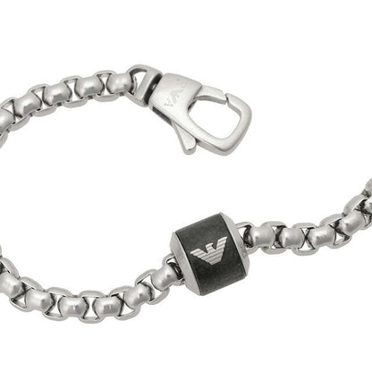 エンポリオアルマーニ EMPORIO ARMANI EGS2911040 イーグルロゴ ブレスレット ブラック/シルバー メンズ アクセサリー ABEA00229M