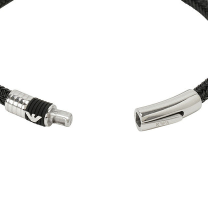 エンポリオアルマーニ EMPORIO ARMANI EGS1624001 / EGS1624001 19 イーグルロゴ ブレスレット ブラック/シルバー メンズ アクセサリー EAGLE LOGO BRACELET ABEA00230M