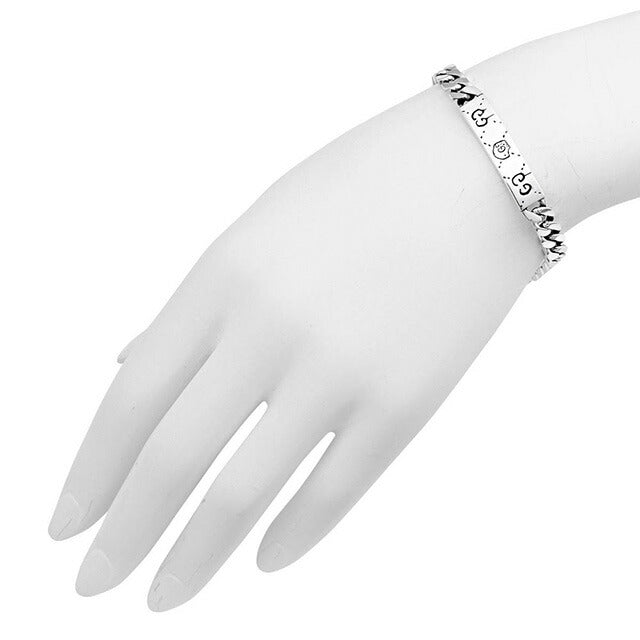 グッチ GUCCI 455321-J8400-0701 19cm GOST グッチゴースト シルバー チェーン ブレスレット 19号 アクセサリー ABGU00358M