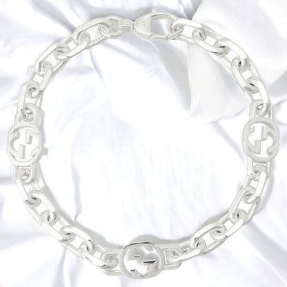 グッチ GUCCI 620798 J8400 8106 20cm インターロッキングG ダブルG チェーン ブレスレット シルバー メンズ レディース アクセ ABGU00539M