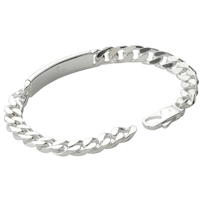 グッチ GUCCI 774054 J8400 8106 19cm ダイアゴナル インターロッキングG エングレービング プレート ブレスレット メンズ アクセ ABGU00555M