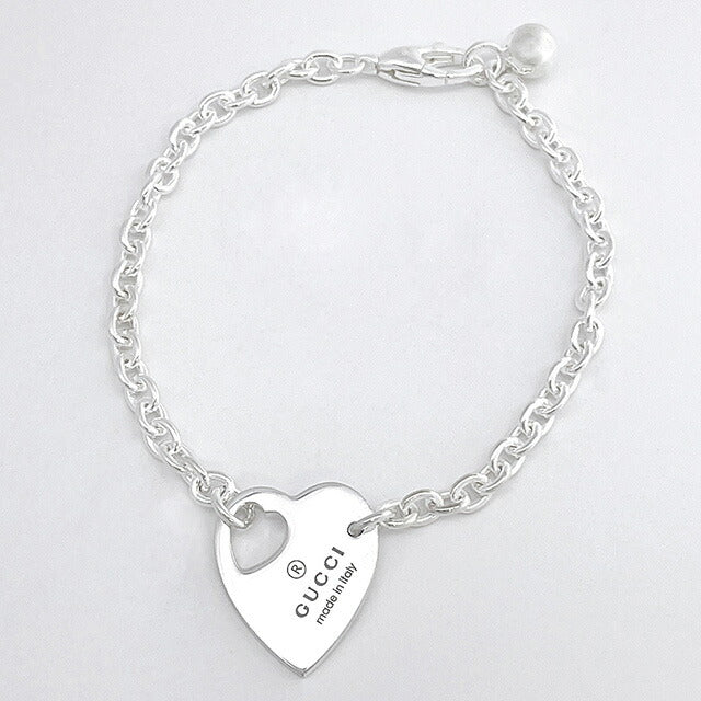 グッチ GUCCI 796301 J8400 8106 17cm トレードマーク カットアウト ハート ブレスレット シルバー レディース アクセサリー TRADEMARK BRACELET ABGU00563L