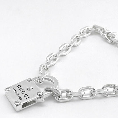 グッチ GUCCI 796341 J8400 8106 17cm トレードマーク パドロック付 チェーン ブレスレット シルバー レディース メンズ ユニセックス アクセサリー ABGU00565L