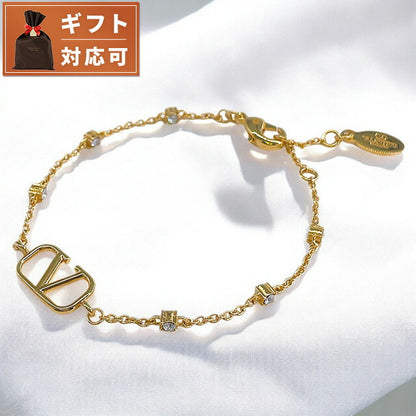 ヴァレンティノ VALENTINO 5W2J0W24 YCW MH5 Vロゴ シグネチャー メタル クリスタル ブレスレット ゴールド レディース アクセ MINI VLOGO SIGNATURE BRACELET ABVA00032L