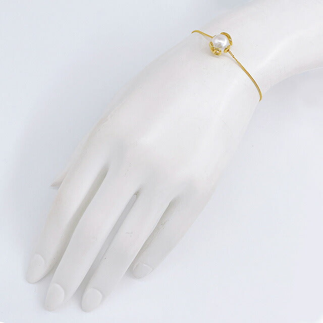 ヴァレンティノ VALENTINO 5W2J0W82 DHC 0O3 Vロゴ シグネチャー メタル レジンパール ブレスレット ゴールド/クリーム レディース アクセサリー ABVA00035L