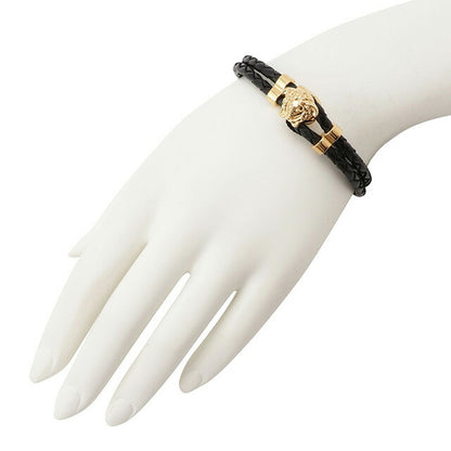 ヴェルサーチ VERSACE DG05579-DMTN-D41O メドゥーサ 編み込みレザー 2連 ブレスレット アクセサリー 記念品 プレゼント ギフト ABVE00001M