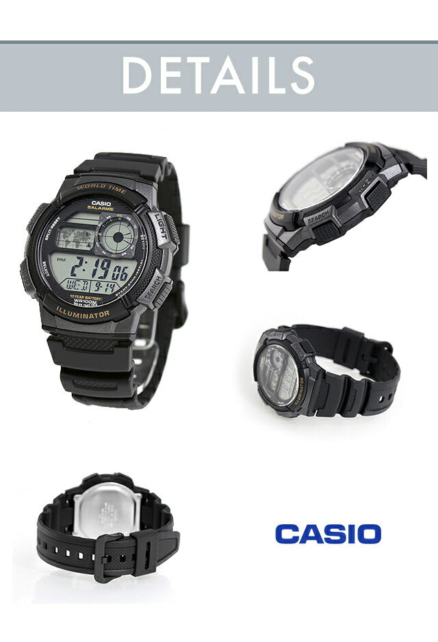 カシオ チープカシオ CASIO スタンダード クォーツ 電池式 AE-1000W メンズ チプカシ 腕時計 ブランド カシオ casio デジタル ブラック 黒 選べるモデル おしゃれ 防水 小さい 軽い かわいい プレゼント 実用的