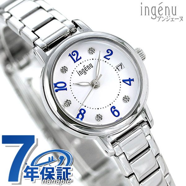 精工妇女手表日历AHJK444 Seiko Alba Alba Angenne White Ahjk444
