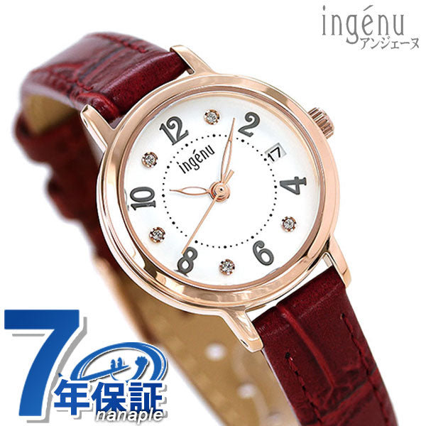 精工妇女手表品牌日历AHJK446 Seiko Alba Angenne白葡萄酒红色红色红色AHJK446