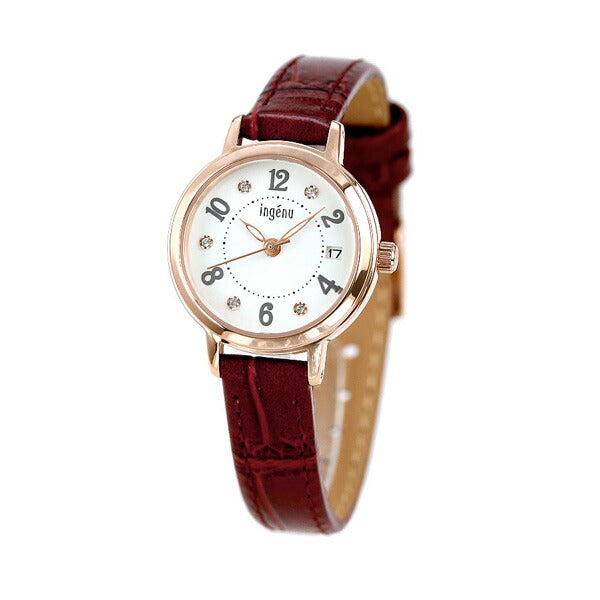 精工妇女手表品牌日历AHJK446 Seiko Alba Angenne白葡萄酒红色红色红色AHJK446