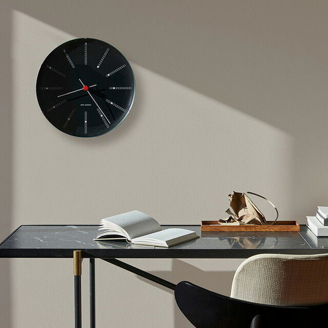 アルネ ヤコブセン 21cm クォーツ 電池式 掛時計 ブランド メンズ レディース ARNE JACOBSEN AJ43636 アナログ ブラック 黒 AJ43636