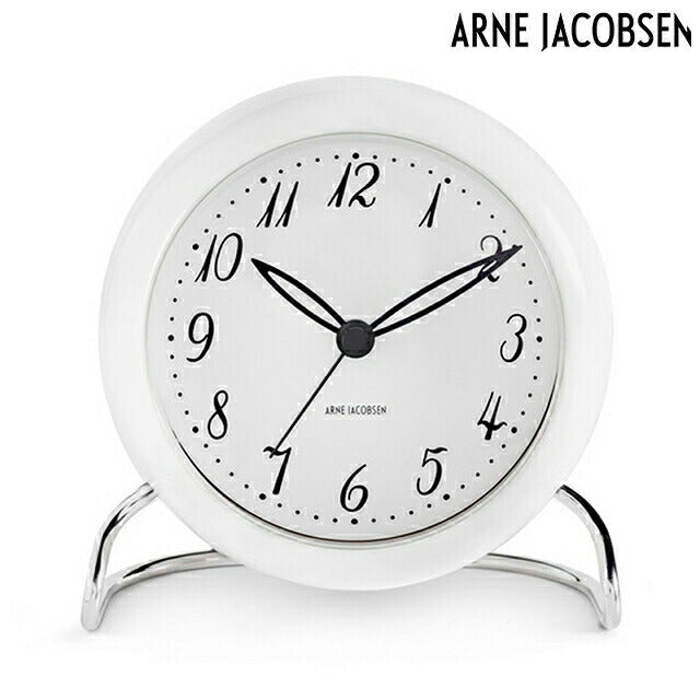 アルネ ヤコブセン 11cm クォーツ 電池式 置時計 ブランド メンズ レディース ARNE JACOBSEN AJ43670 アナログ ホワイト 白 AJ43670