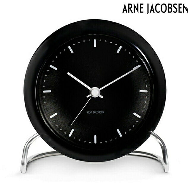 アルネ ヤコブセン 11cm クォーツ 電池式 置時計 ブランド メンズ レディース ARNE JACOBSEN AJ43673 アナログ ブラック 黒 AJ43673