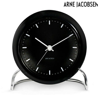 アルネ ヤコブセン 11cm クォーツ 電池式 置時計 ブランド メンズ レディース ARNE JACOBSEN AJ43673 アナログ ブラック 黒 AJ43673