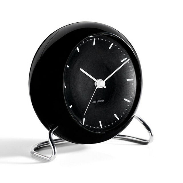 アルネ ヤコブセン 11cm クォーツ 電池式 置時計 ブランド メンズ レディース ARNE JACOBSEN AJ43673 アナログ ブラック 黒 AJ43673
