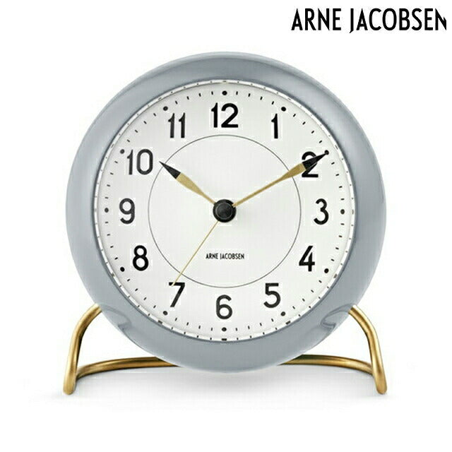 アルネ ヤコブセン 11cm クォーツ 電池式 置時計 ブランド メンズ レディース ARNE JACOBSEN AJ43674 アナログ グレー 白 AJ43674
