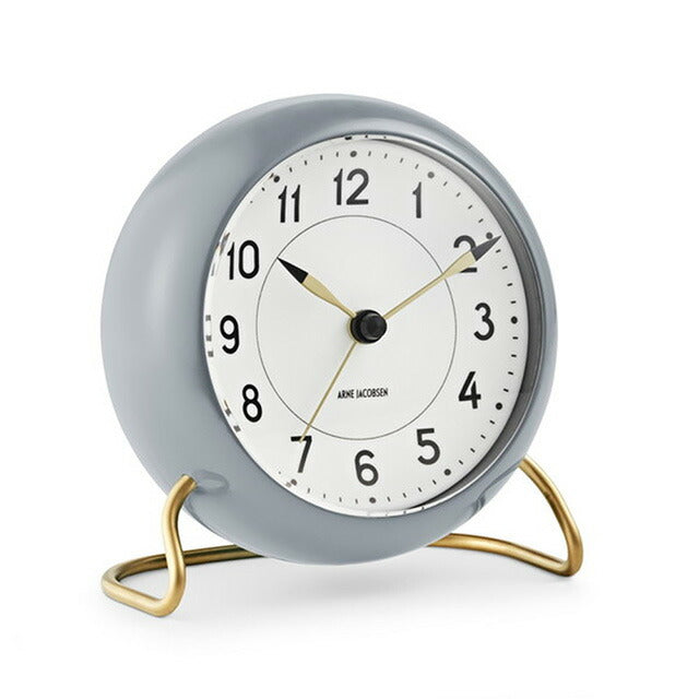 アルネ ヤコブセン 11cm クォーツ 電池式 置時計 ブランド メンズ レディース ARNE JACOBSEN AJ43674 アナログ グレー 白 AJ43674