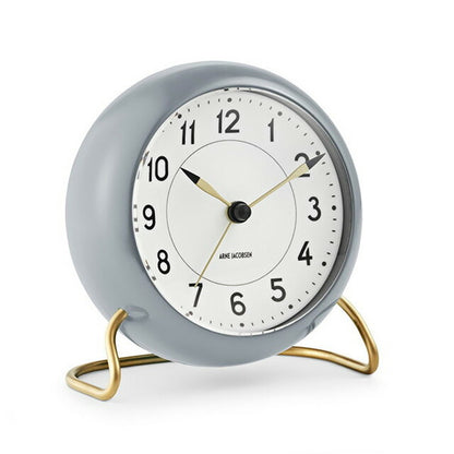 アルネ ヤコブセン 11cm クォーツ 電池式 置時計 ブランド メンズ レディース ARNE JACOBSEN AJ43674 アナログ グレー 白 AJ43674