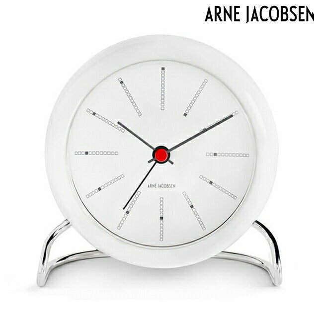 アルネ ヤコブセン 11cm クォーツ 電池式 置時計 ブランド メンズ レディース ARNE JACOBSEN AJ43675 アナログ ホワイト 白 AJ43675