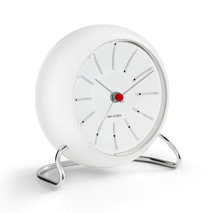 アルネ ヤコブセン 11cm クォーツ 電池式 置時計 ブランド メンズ レディース ARNE JACOBSEN AJ43675 アナログ ホワイト 白 AJ43675