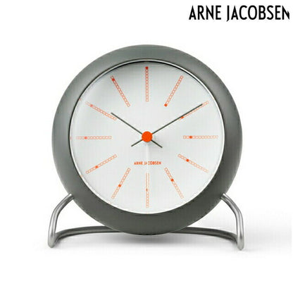 アルネ ヤコブセン 11cm クォーツ 電池式 置時計 ブランド メンズ レディース ARNE JACOBSEN AJ43694 アナログ ダークグレー 白 AJ43694