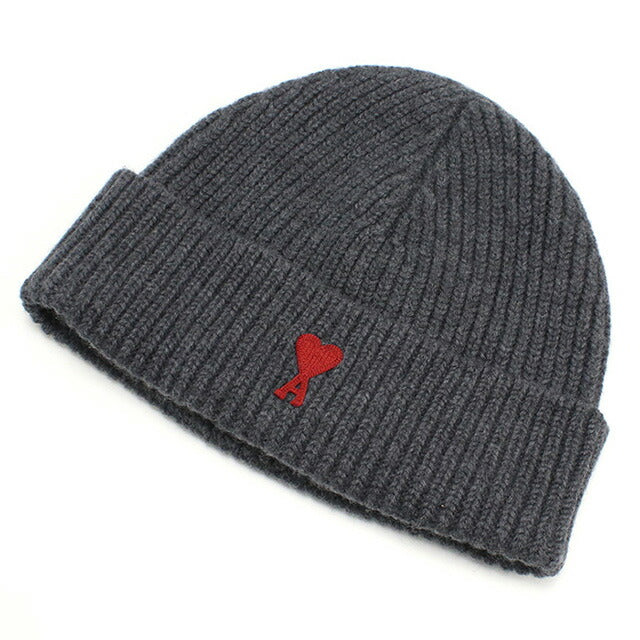 アミパリス ニットキャップ ユニセックス ブランド AMI PARIS イタリア BFUHA106.018 ANTHRACITE-RED グレー系 帽子 選べるモデル AMIBFUHA1060B