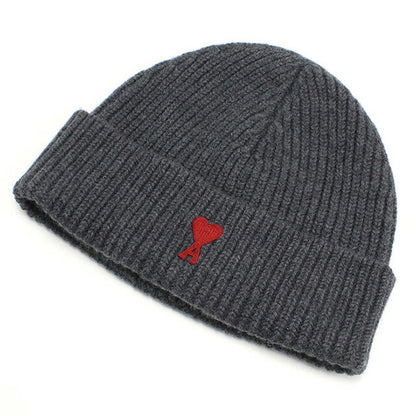 アミパリス ニットキャップ ユニセックス ブランド AMI PARIS イタリア BFUHA106.018 ANTHRACITE-RED グレー系 帽子 選べるモデル AMIBFUHA1060B
