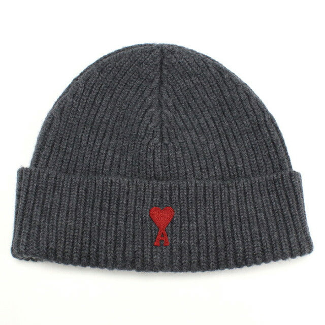 アミパリス ニットキャップ ユニセックス ブランド AMI PARIS イタリア BFUHA106.018 ANTHRACITE-RED グレー系 帽子 選べるモデル AMIBFUHA1060B