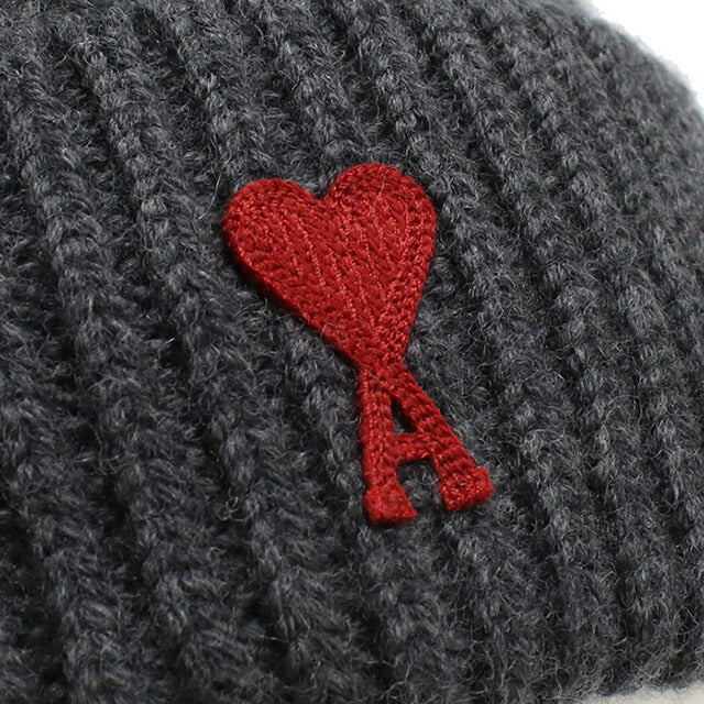 アミパリス ニットキャップ ユニセックス ブランド AMI PARIS イタリア BFUHA106.018 ANTHRACITE-RED グレー系 帽子 選べるモデル AMIBFUHA1060B