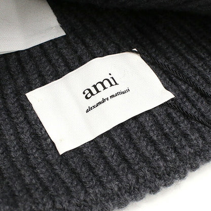 アミパリス ニットキャップ ユニセックス ブランド AMI PARIS イタリア BFUHA106.018 ANTHRACITE-RED グレー系 帽子 選べるモデル AMIBFUHA1060B