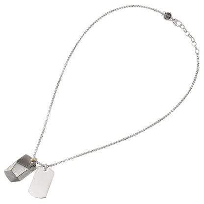 ディーゼル DIESEL DX1143040 ダブル プレート ドッグタグ ネックレス ペンダント ガンメタル/シルバー ブレイブマン（モヒカン） メンズ アクセサリー ANDE00173M