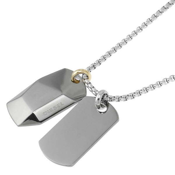 ディーゼル DIESEL DX1143040 ダブル プレート ドッグタグ ネックレス ペンダント ガンメタル/シルバー ブレイブマン（モヒカン） メンズ アクセサリー ANDE00173M