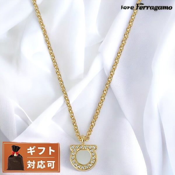 サルバトーレフェラガモ Salvatore Ferragamo 696654 760131 001 ガンチーニ クリスタル パヴェ ネックレス ゴールド レディース ANFR00011L