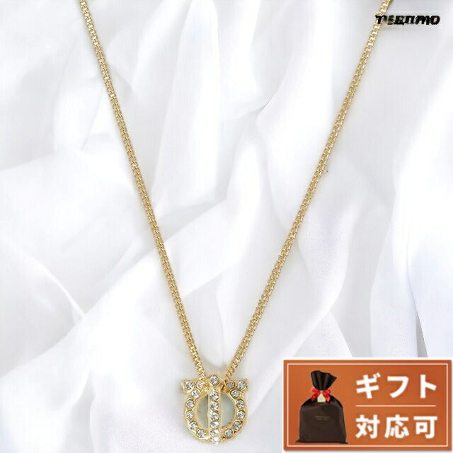 フェラガモ FERRAGAMO 736244 760399 001 ガンチーニ 3D クリスタル パヴェ ペンダント ネックレス ゴールド レディース アクセサリー GANCIO ANFR00019L