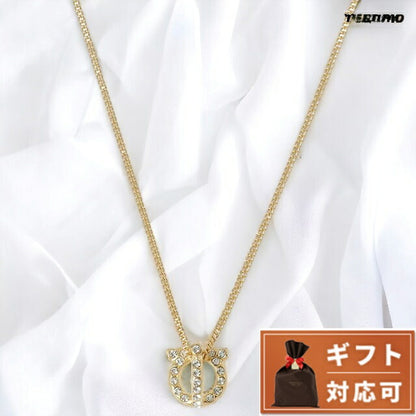 フェラガモ FERRAGAMO 736244 760399 001 ガンチーニ 3D クリスタル パヴェ ペンダント ネックレス ゴールド レディース アクセサリー GANCIO ANFR00019L