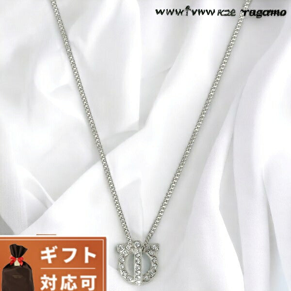 サルバトーレフェラガモ Salvatore Ferragamo 736245 760399 002 ガンチーニ 3D パヴェ ネックレス シルバー レディース ANFR00020L