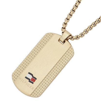 トミーヒルフィガー Tommy Hilfiger 2790423 ドックタグ ロゴ プレート ネックレス ペンダント ゴールド メンズ アクセサリー Nelson H-Link ANTH00055M