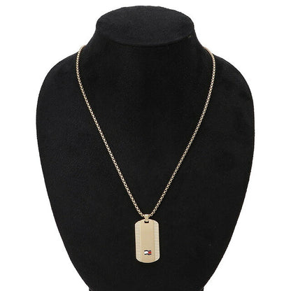 トミーヒルフィガー Tommy Hilfiger 2790423 ドックタグ ロゴ プレート ネックレス ペンダント ゴールド メンズ アクセサリー Nelson H-Link ANTH00055M
