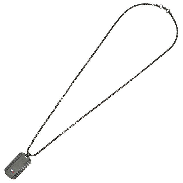 トミーヒルフィガー Tommy Hilfiger 2790424 ドックタグ ロゴ プレート ネックレス ペンダント ブラック メンズ アクセサリー Nelson H-Link ANTH00056M